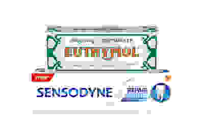 Sensodyne Repair and Protect toothpaste and Euthymol toothpaste